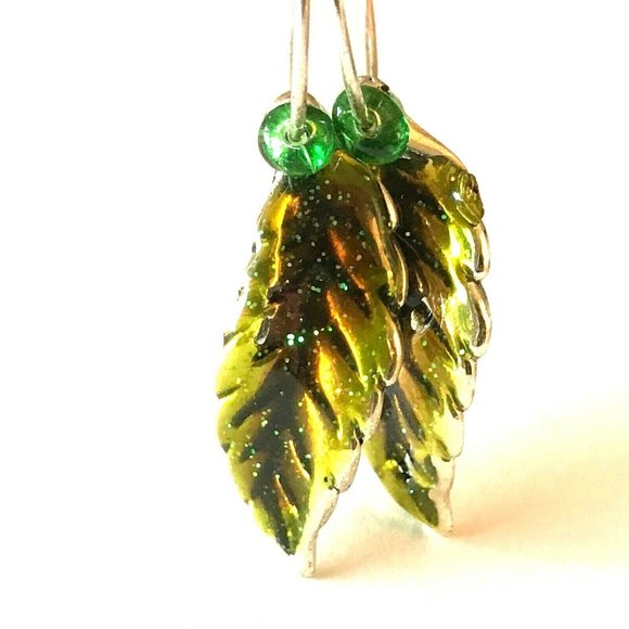 Leaf Earrings Fall Thanksgiving Autumn Tree Leaves Halloween Harvest Plated - Picture 1 of 9